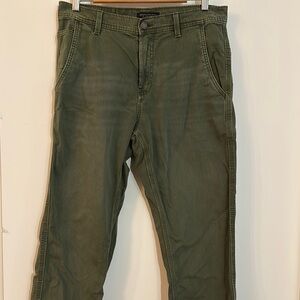 Men’s olive green denim jeans